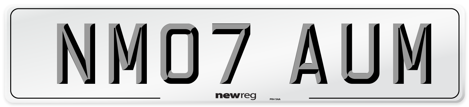 NM07 AUM Number Plate from New Reg